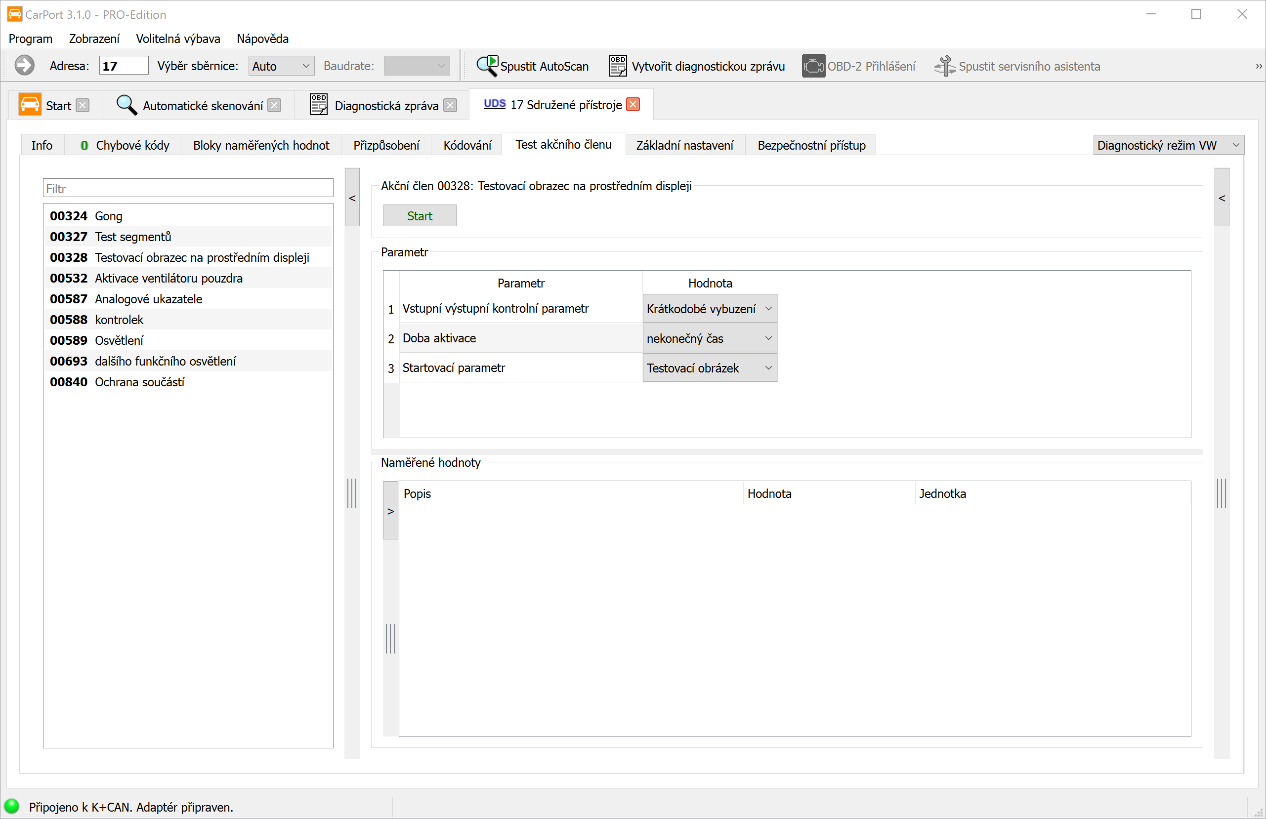 Test akčních členů