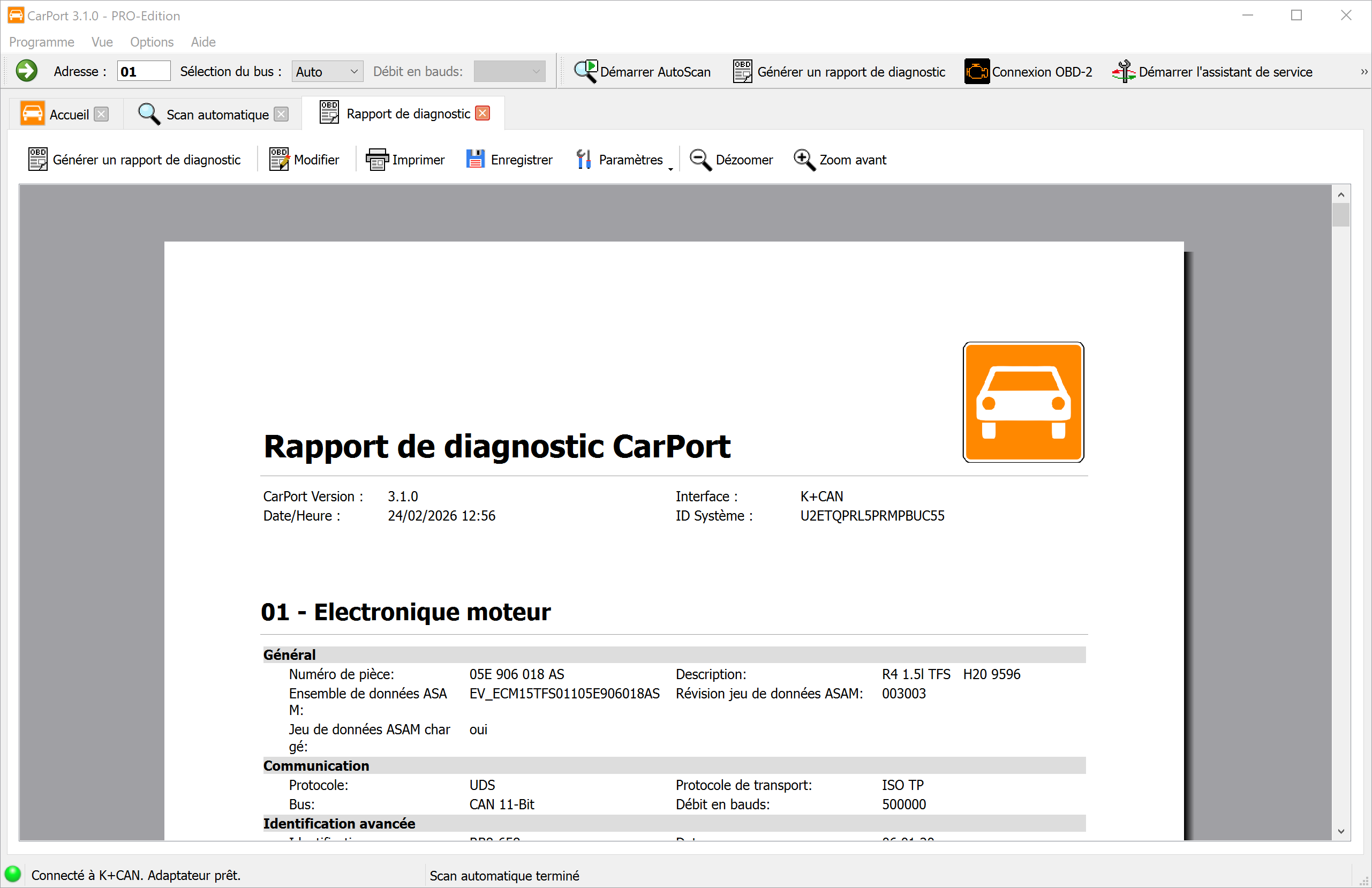 Rapport de diagnostic