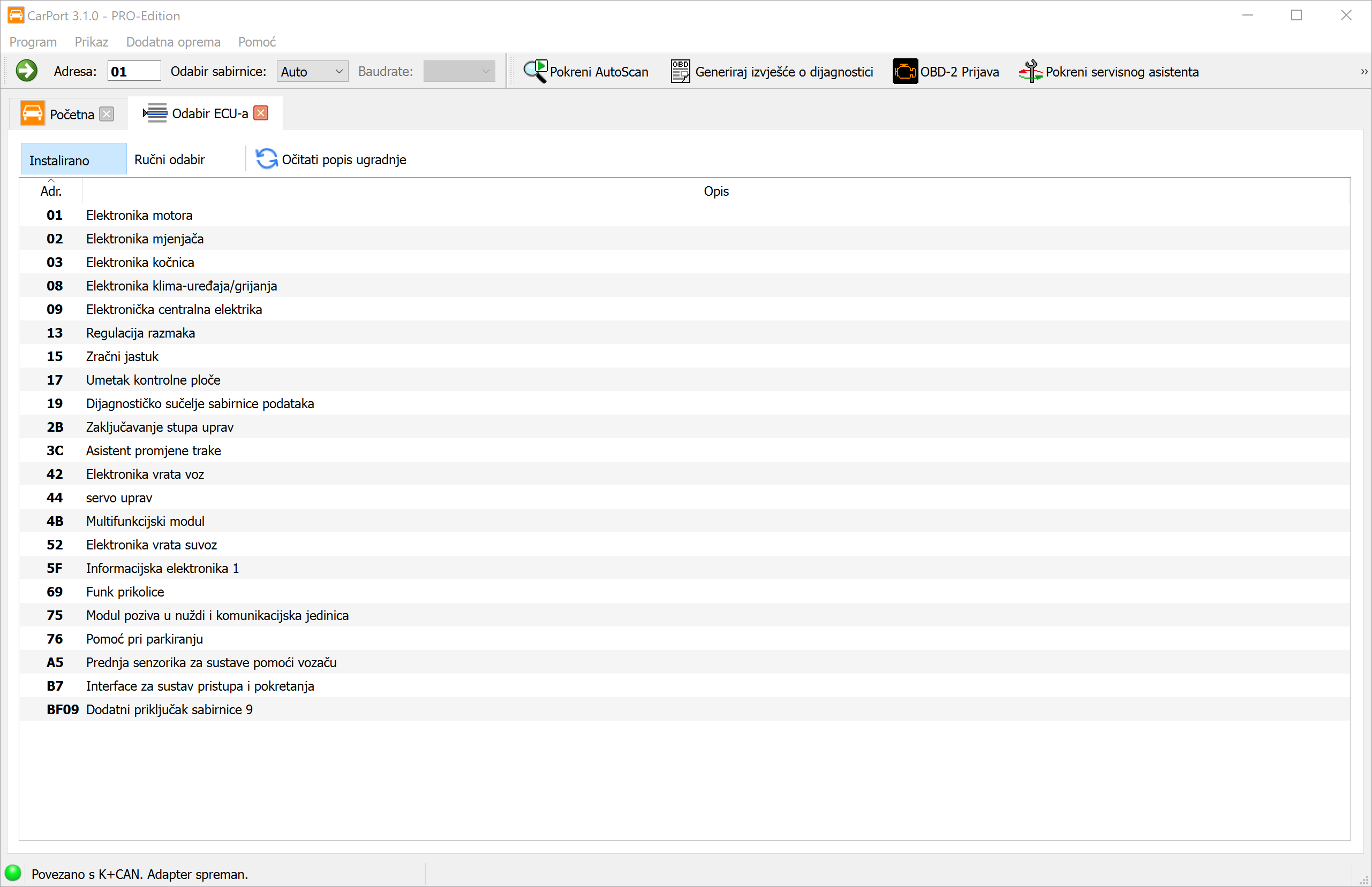 Odabir upravljačkog uređaja